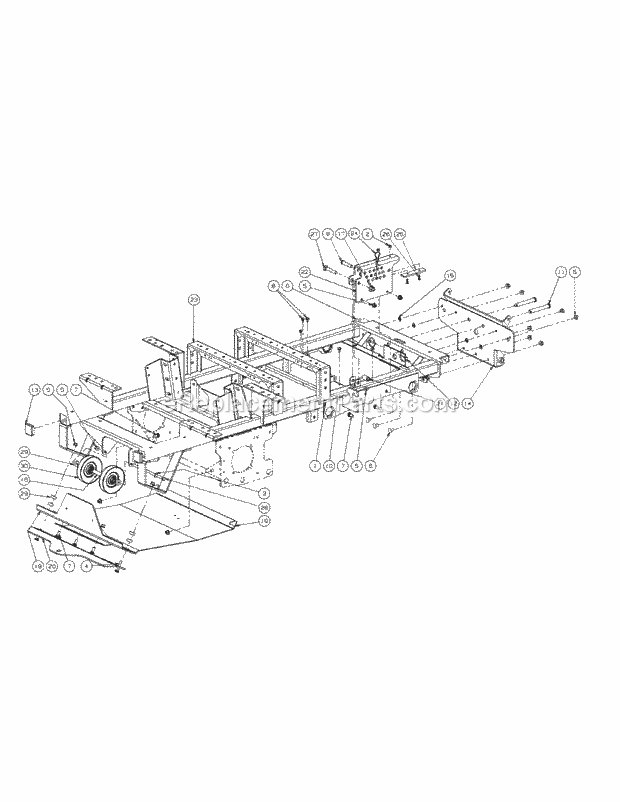 Frame Assembly 72-Inch Diagram and Parts List for M72-CT 53AL8CT8050-28-HP-3Cylinder-OHV Cub Cadet Lawn Tractor